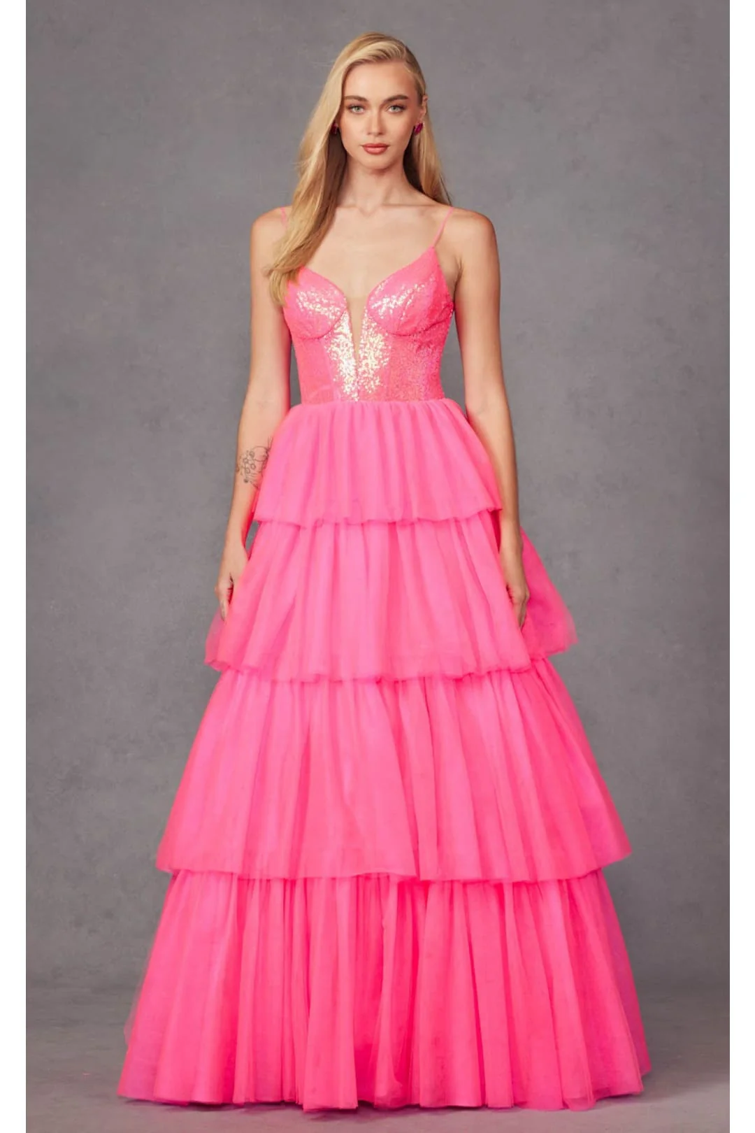 Bright Fuchsia Bridesmaid Dresses-Inexpensive Gown by Juliet JT2457H