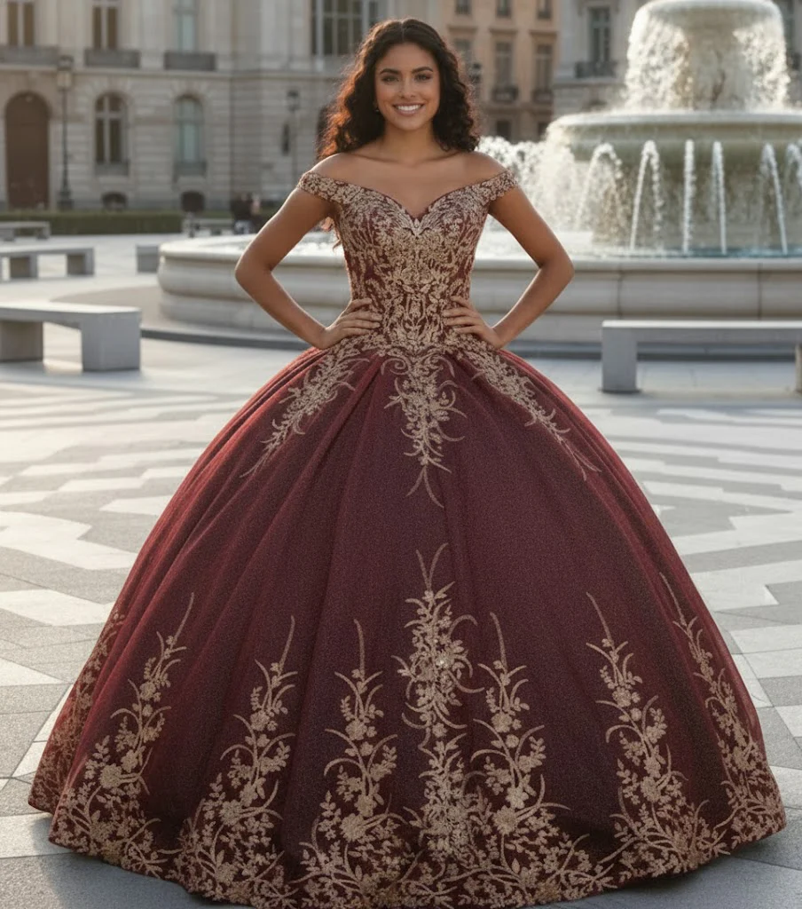 Layla K LK220 Off Shoulder Sparkling Lace Up Quinceanera Ball Gown - Image 4