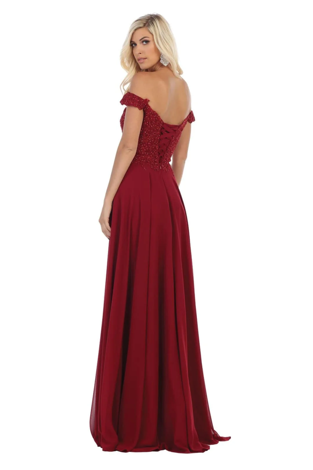 Burgundy Bridesmaid Dresses in Satin and Plus Size Gowns by MQ1602 - Image 7