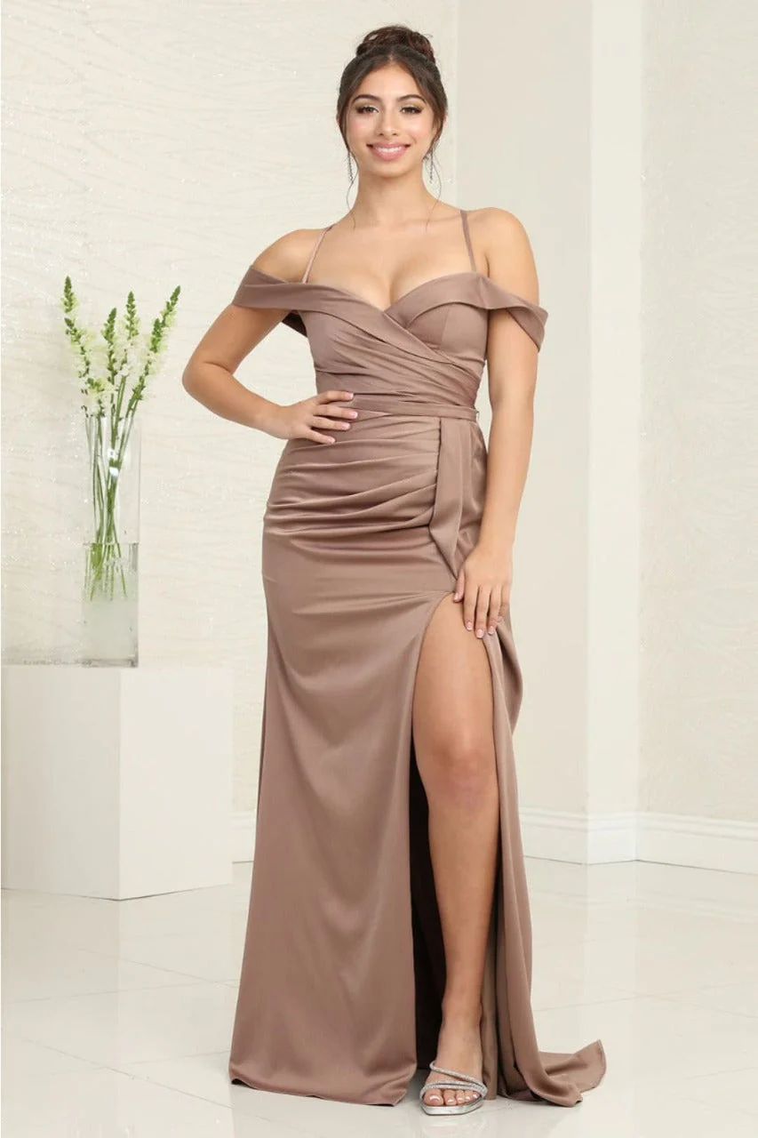 Cappuccino Bridesmaid Dresses in Satin and Plus Size Gowns by RQ7990