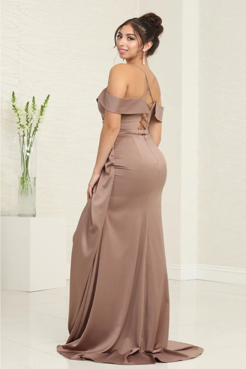 Cappuccino Bridesmaid Dresses in Satin and Plus Size Gowns by RQ7990 - Image 2
