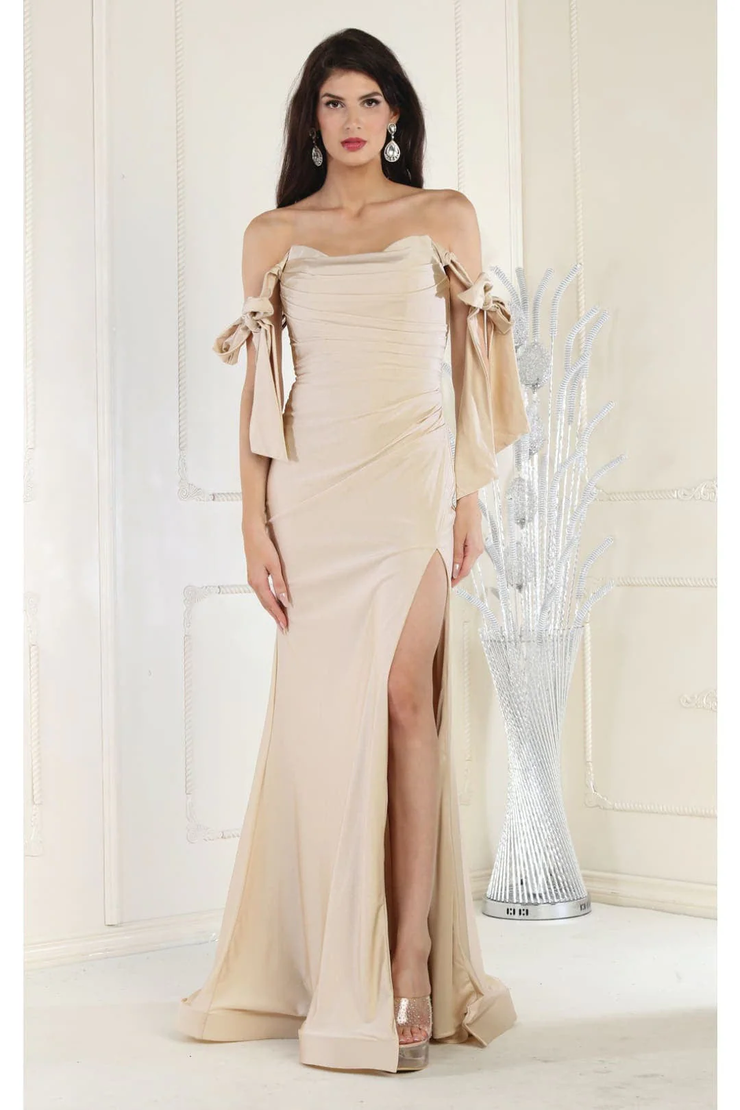 Champagne Bridesmaid Dresses in Satin and Plus Size Gowns - Image 6