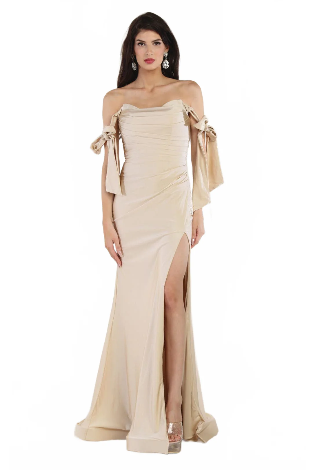 Champagne Bridesmaid Dresses in Satin and Plus Size Gowns - Image 8