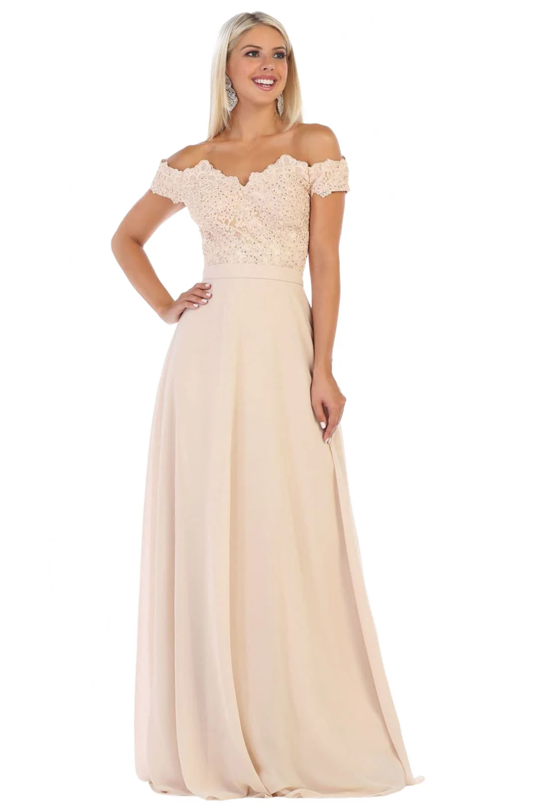 Champagne Bridesmaid Dresses in Satin and Plus Size Gowns by MQ1601 - Image 4