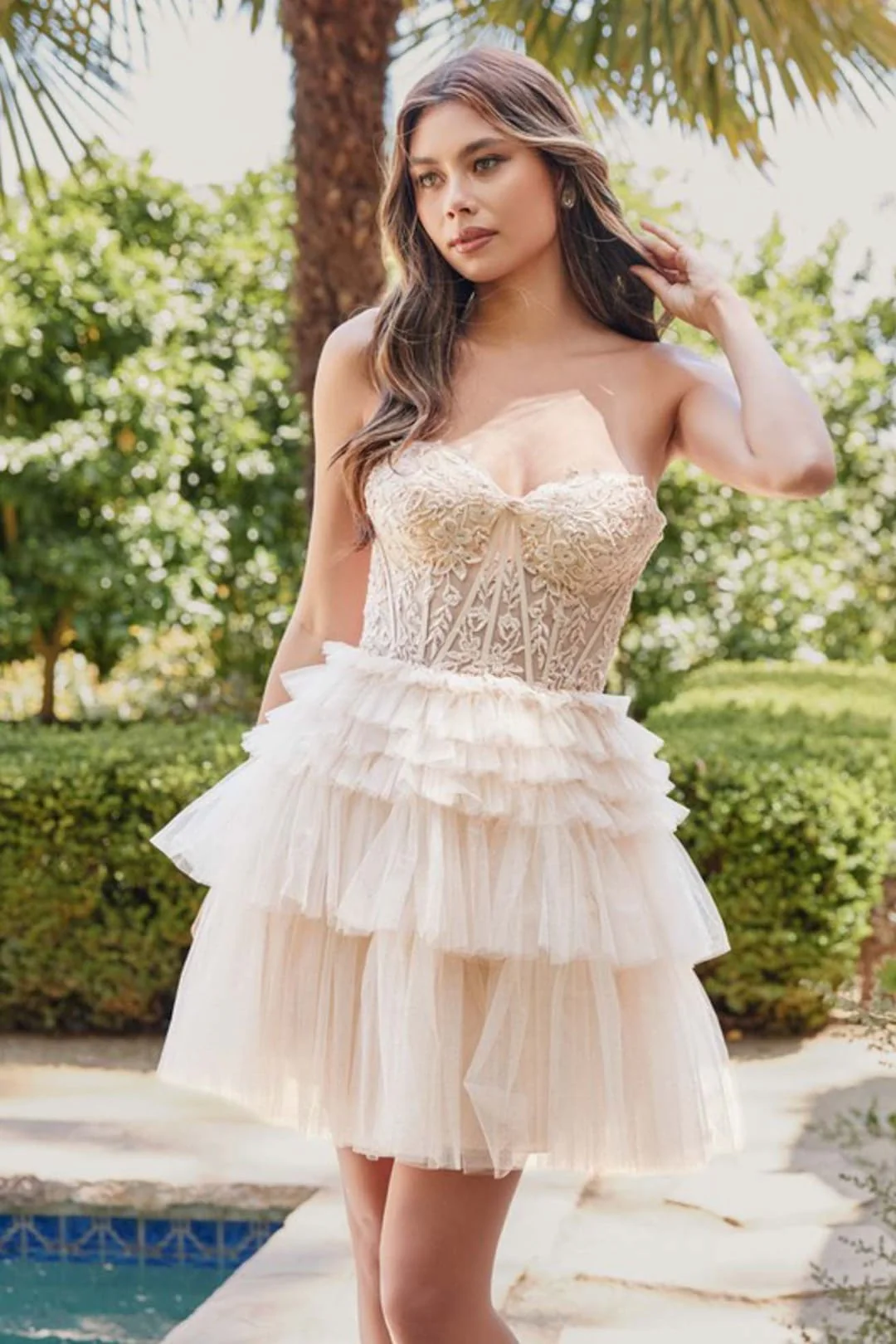 Champagne Bridesmaid Dresses-Inexpensive A-Line Short Dress Juliet JT918S - Image 14