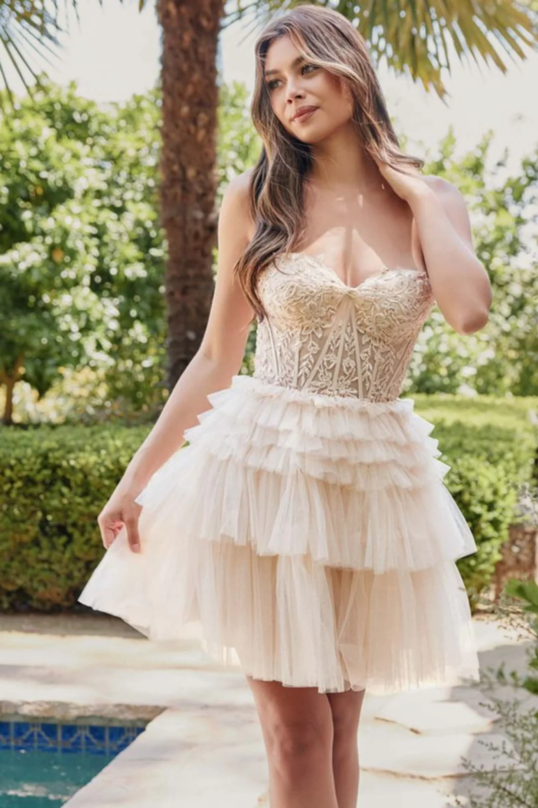 Champagne Bridesmaid Dresses-Inexpensive A-Line Short Dress Juliet JT918S - Image 15