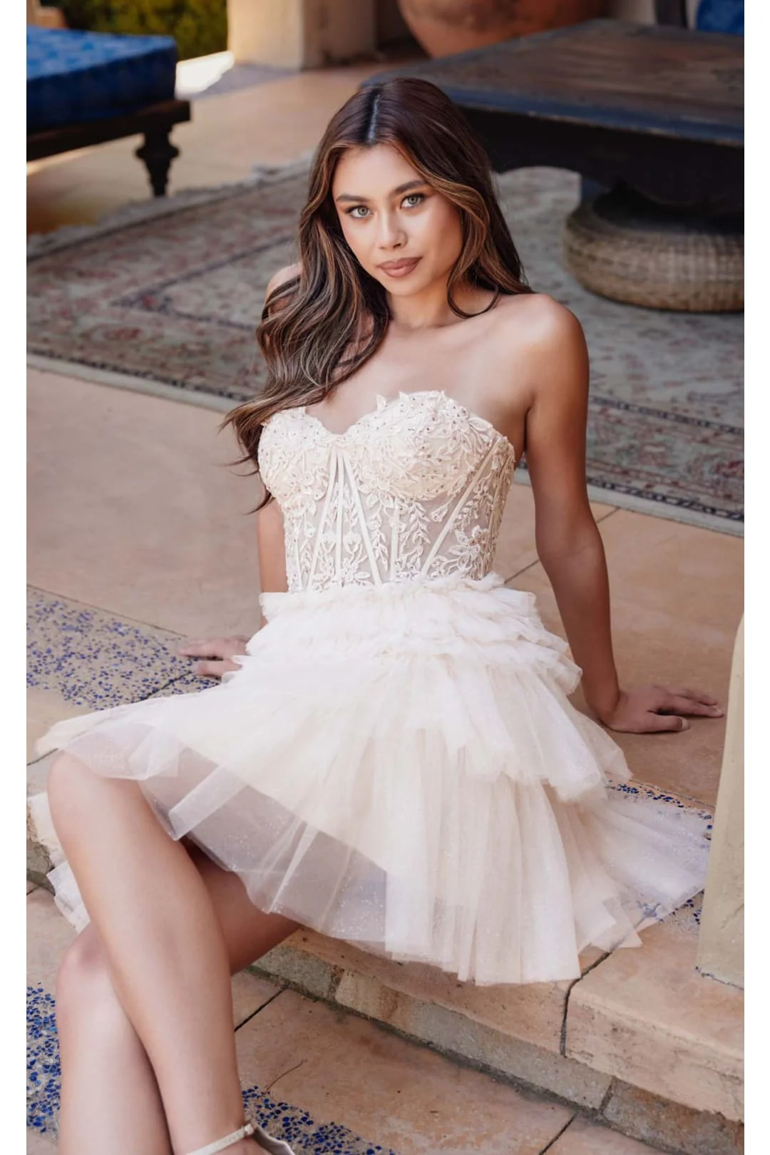 Champagne Bridesmaid Dresses-Inexpensive A-Line Short Dress Juliet JT918S - Image 17