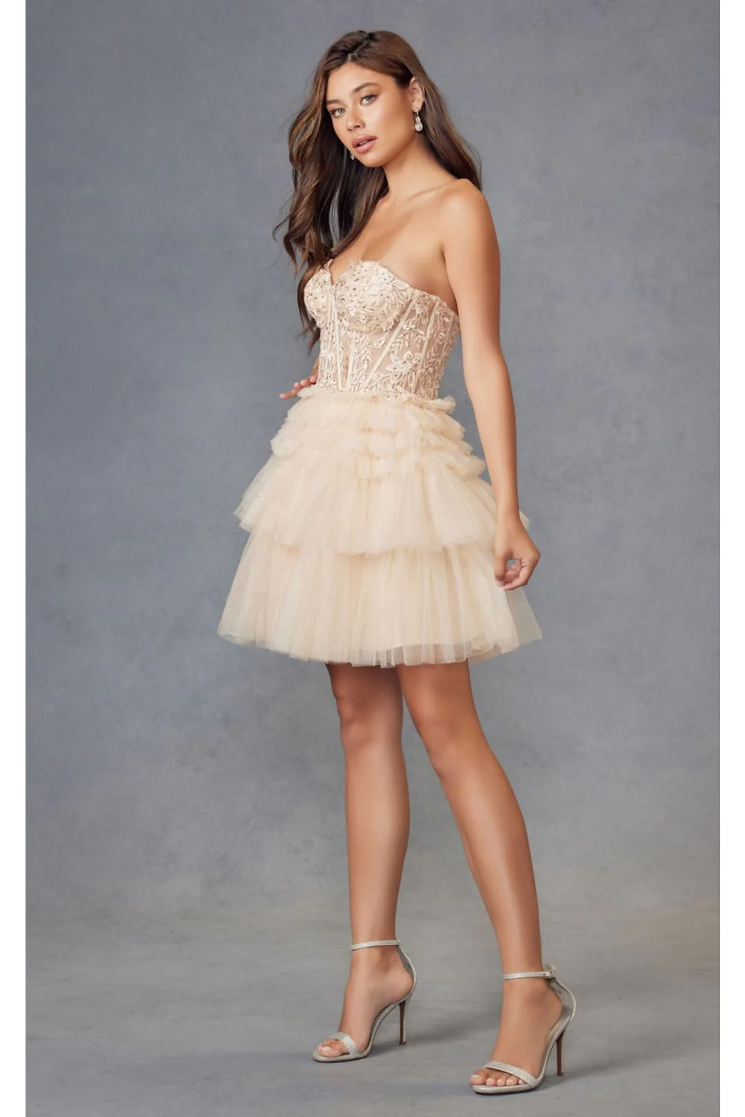 Champagne Bridesmaid Dresses-Inexpensive A-Line Short Dress Juliet JT918S - Image 19