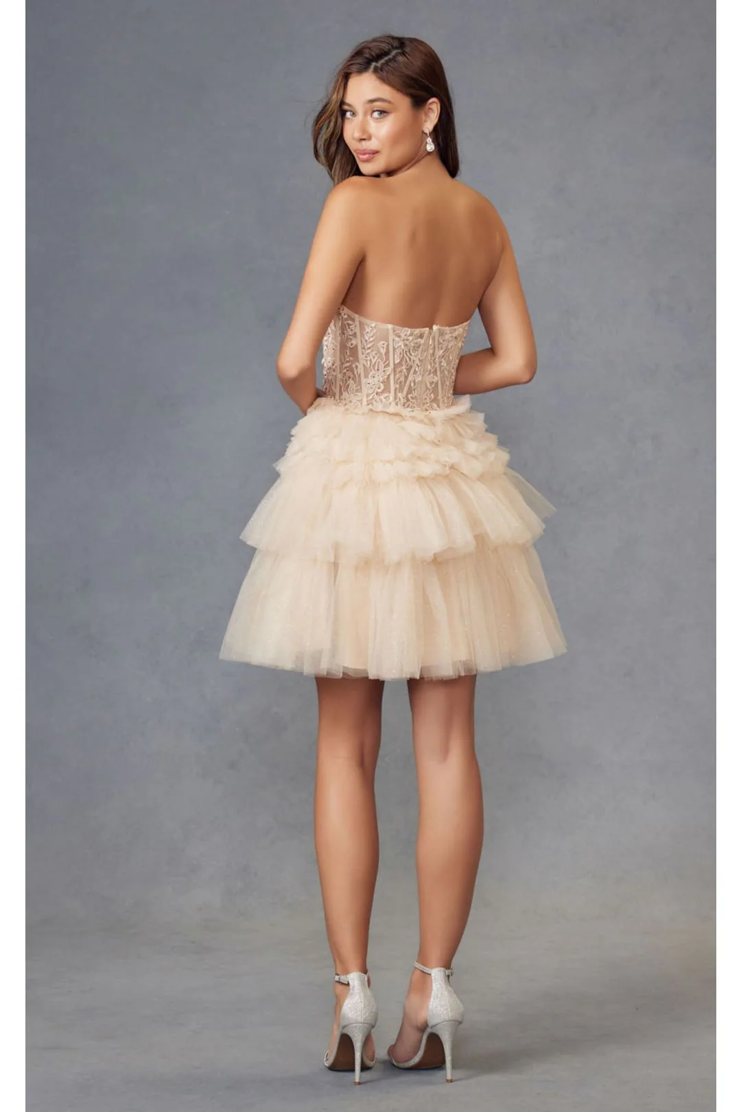 Champagne Bridesmaid Dresses-Inexpensive A-Line Short Dress Juliet JT918S - Image 20