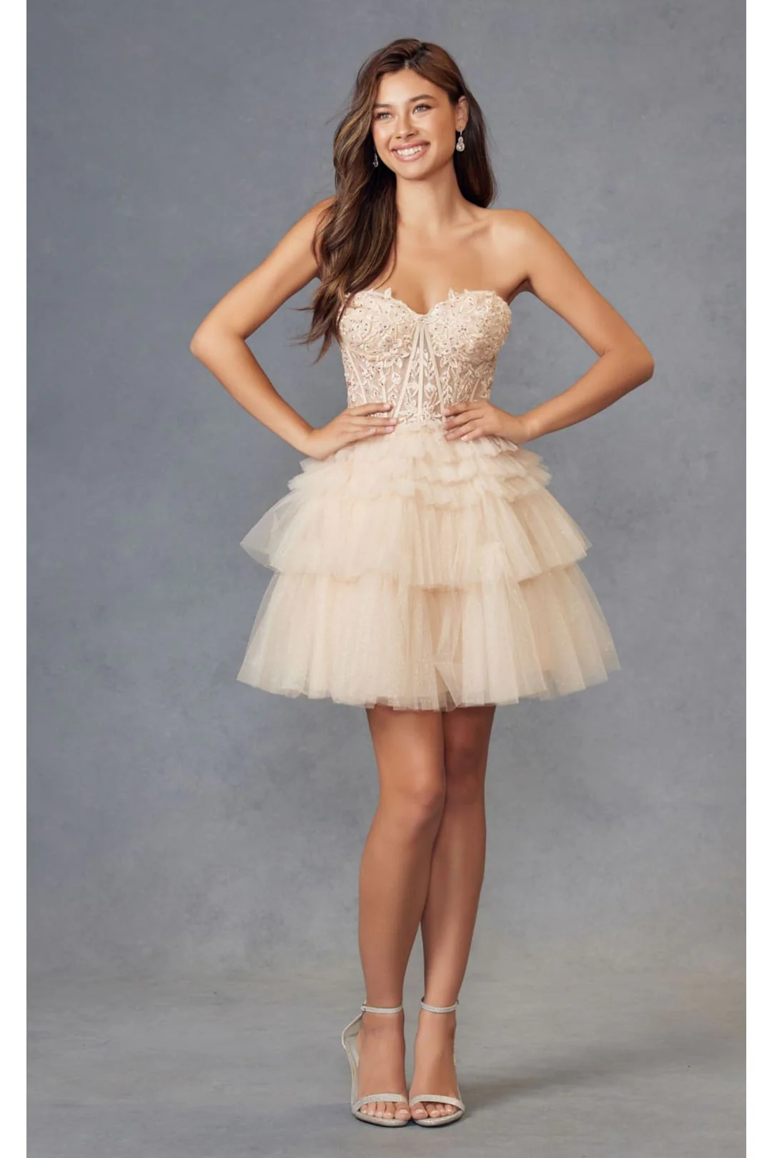 Champagne Bridesmaid Dresses-Inexpensive A-Line Short Dress Juliet JT918S - Image 3