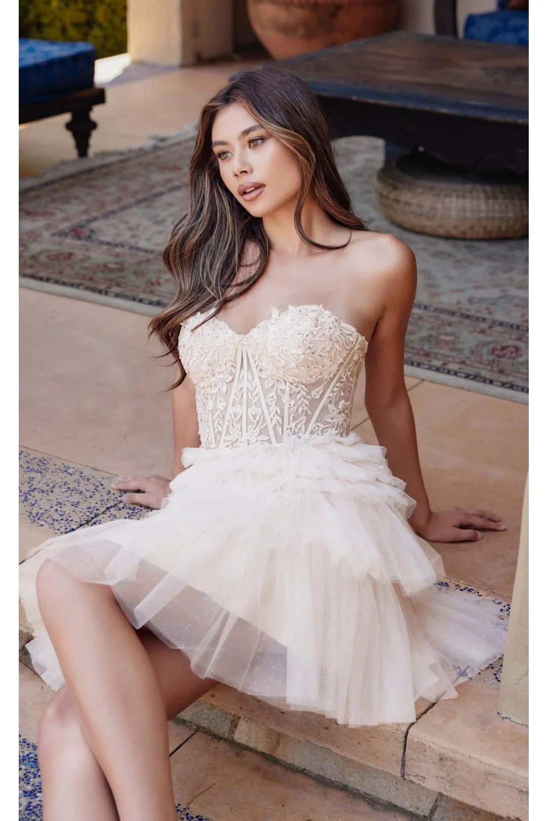 Champagne Bridesmaid Dresses-Inexpensive A-Line Short Dress Juliet JT918S - Image 6