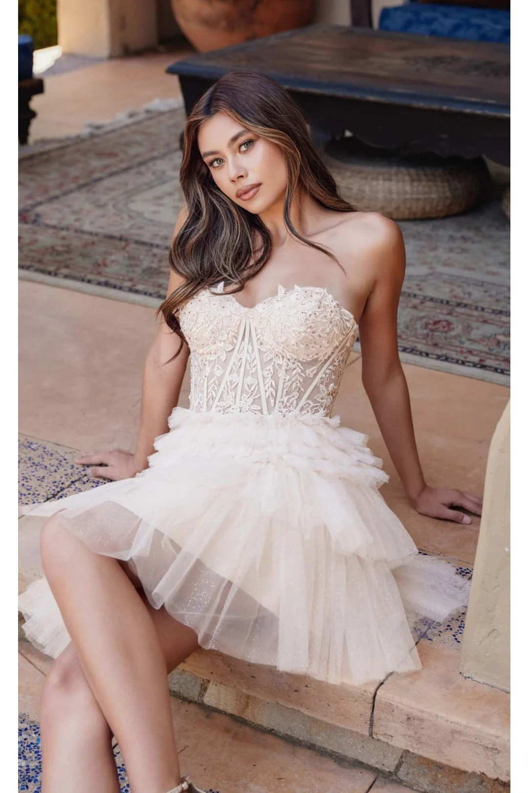 Champagne Bridesmaid Dresses-Inexpensive A-Line Short Dress Juliet JT918S - Image 8