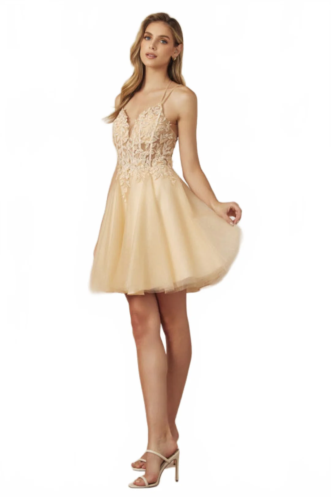 Champagne Bridesmaid Dresses-Inexpensive Juliet 864 Dual Spaghetti - Image 3