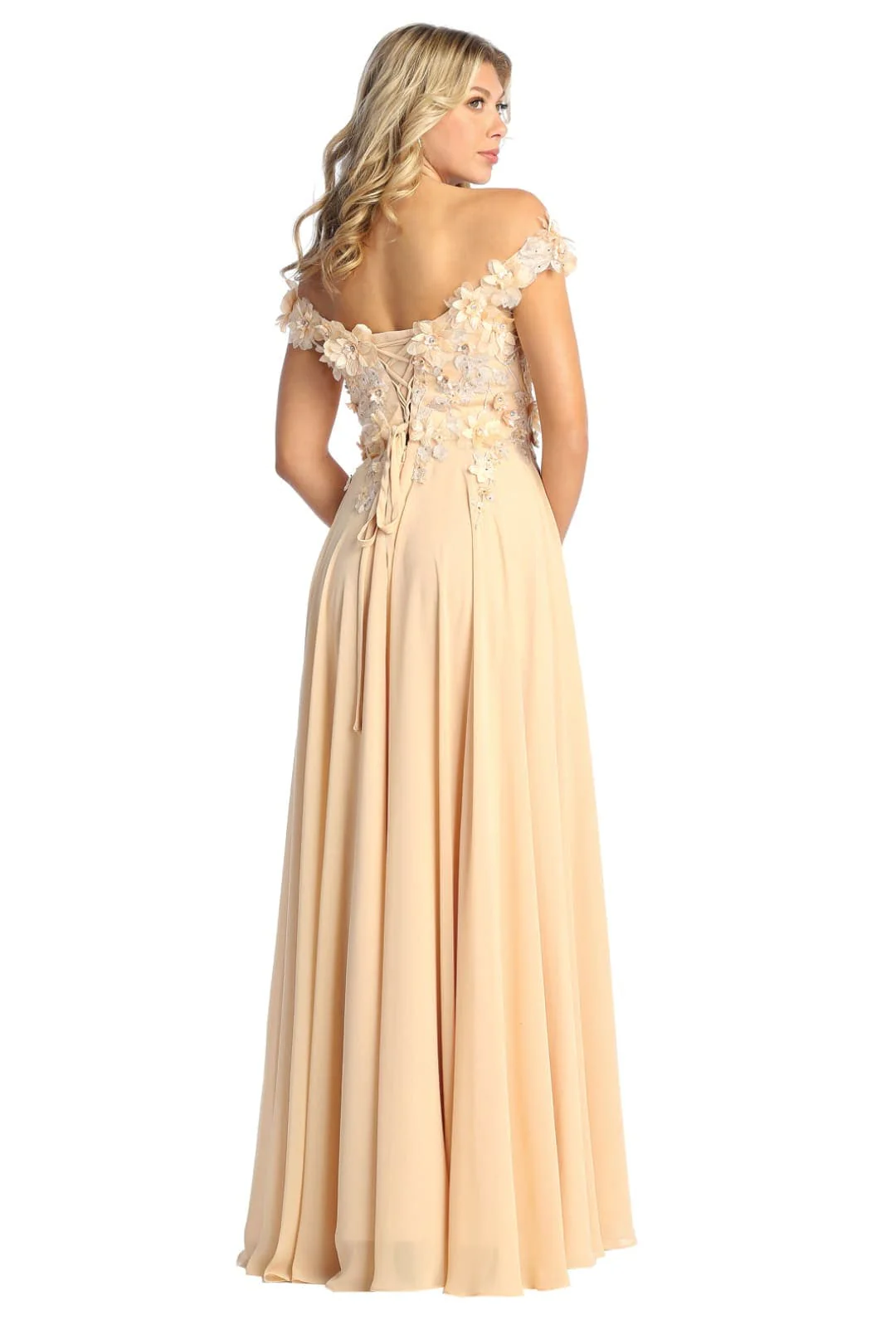 Champagne Bridesmaid Dresses-Inexpensive Royal Queen RQ7942 Floral - Image 2