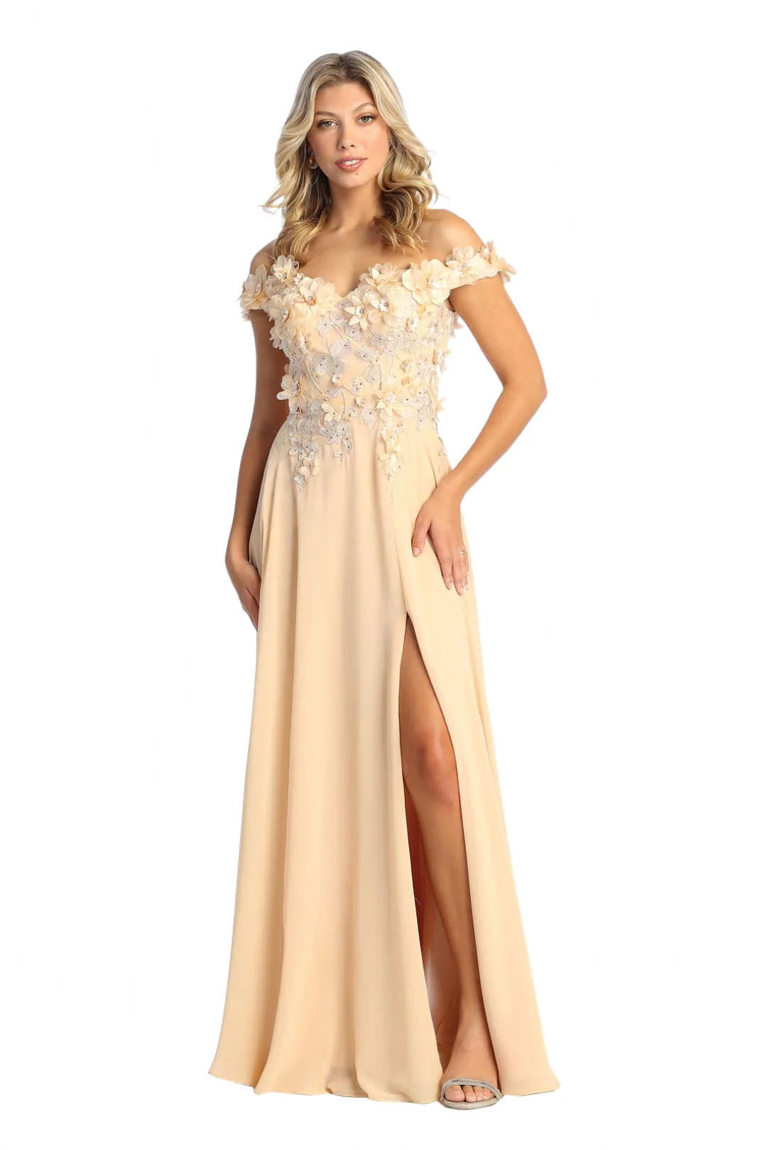 Champagne Bridesmaid Dresses-Inexpensive Royal Queen RQ7942 Floral - Image 4