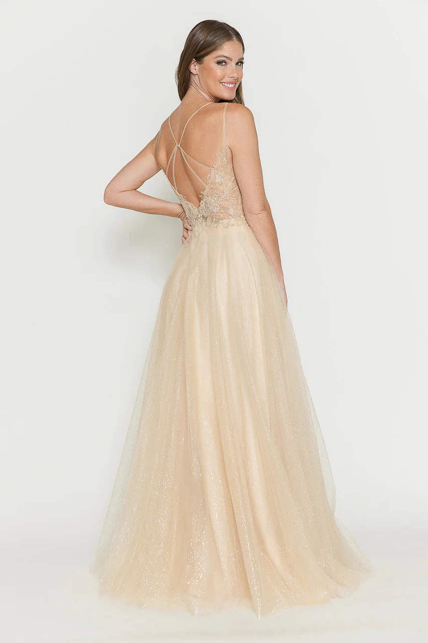 Evening Dress V-Neck Beaded Sequin A-Line Formal Gown By Lenovia 8183 - Image 13