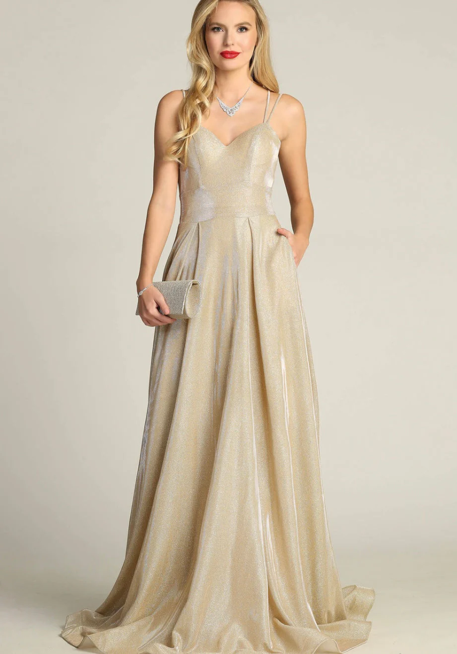 Chicas 4022 Glam Prom Blue A-Line Sweetheart Floor-Length Fabric Dress - Image 2