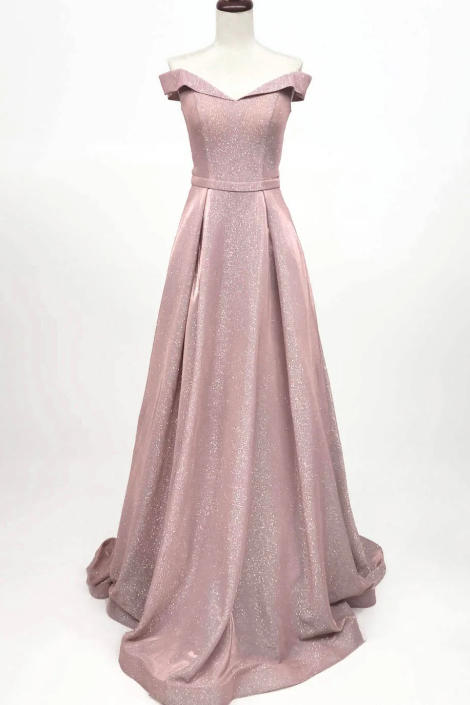 Chicas BT9017 Elegant Glitter Formal Blue BallDress Floor-Length Fabric Dress