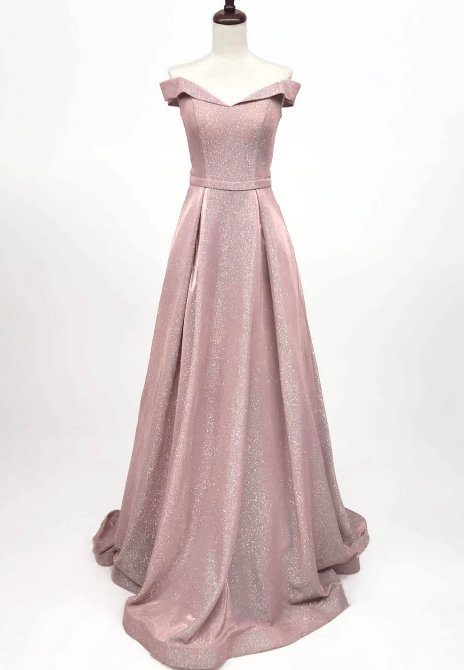 Chicas BT9017 Evening Blush A-Line Floor-Length Shimmer Fabric Dress
