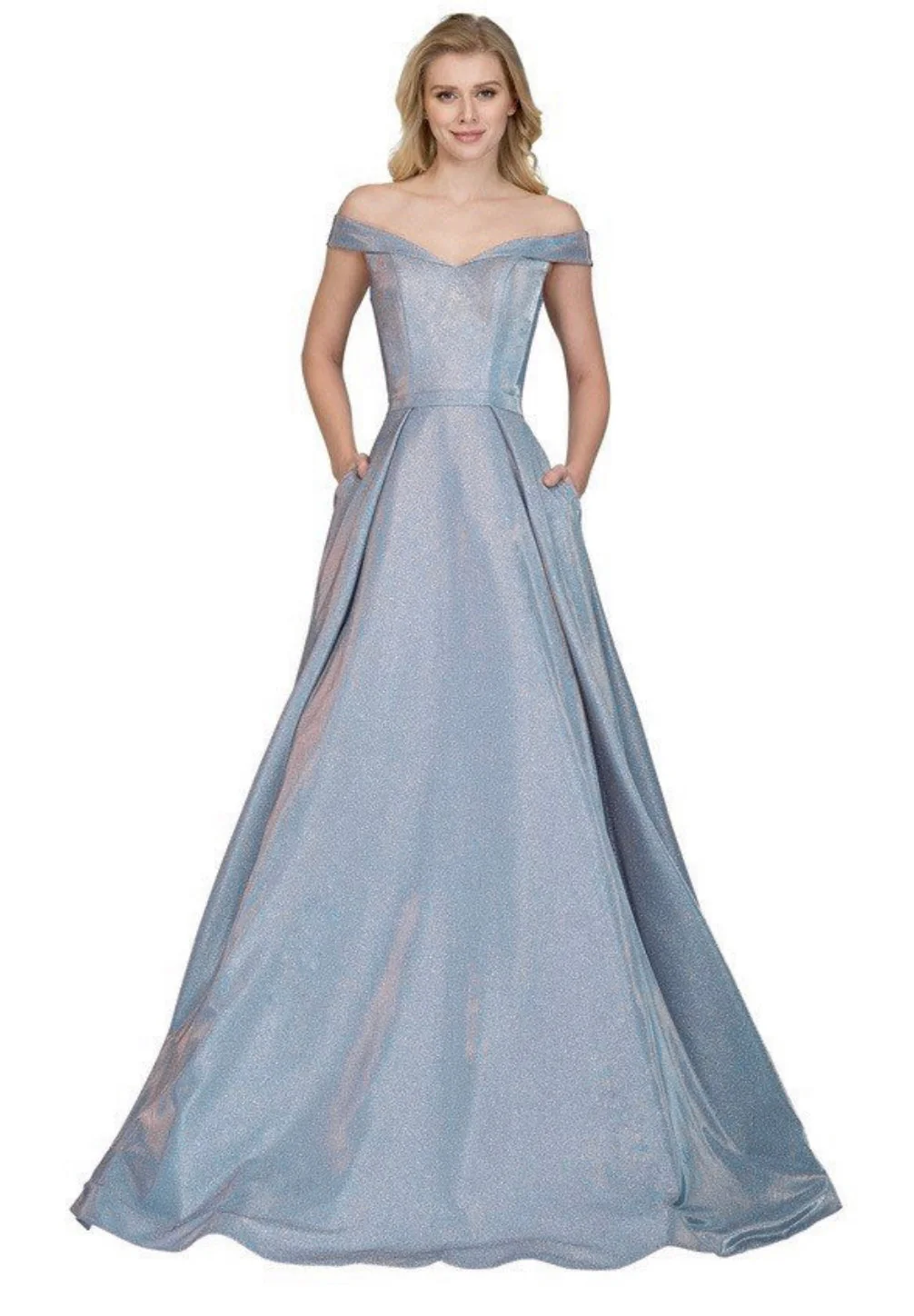 Chicas BT9017 Evening Blush A-Line Floor-Length Shimmer Fabric Dress - Image 4
