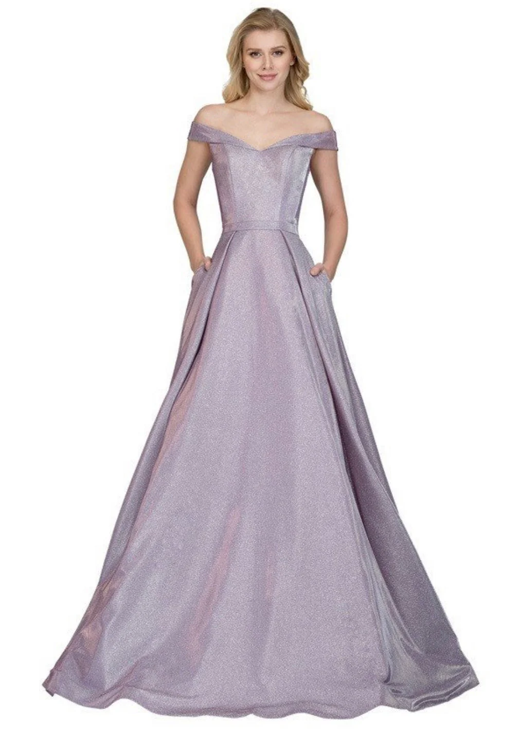Chicas BT9017 Evening Blush A-Line Floor-Length Shimmer Fabric Dress - Image 5