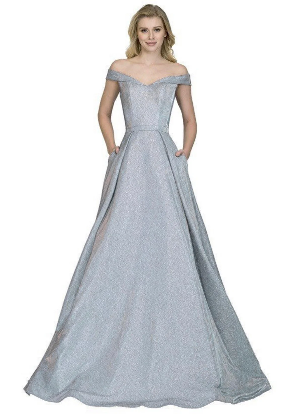 Chicas BT9017 Evening Blush A-Line Floor-Length Shimmer Fabric Dress - Image 6