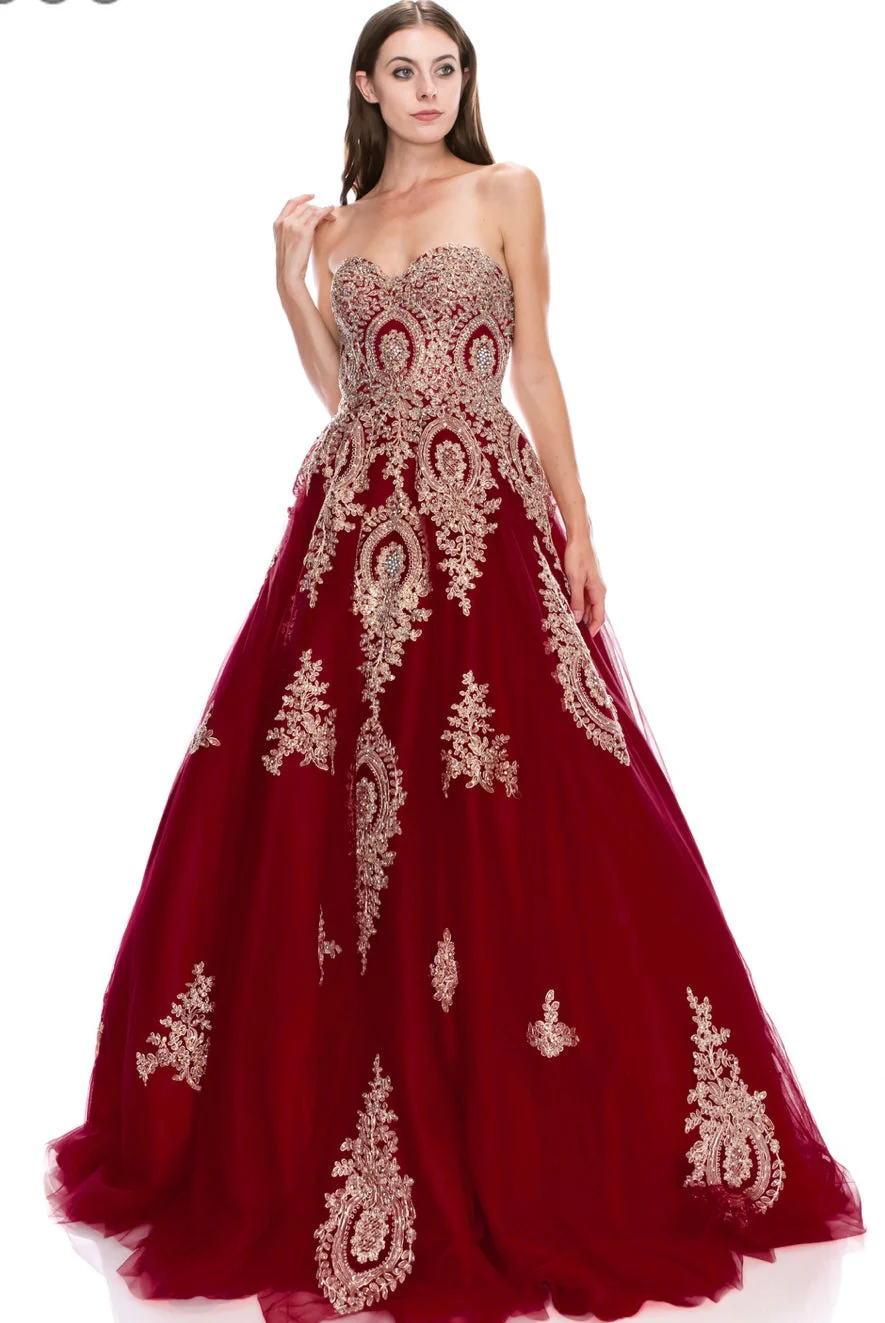 Chicas C0549 Royal BallDress Strapless Floor-Length Tulle Dress - Image 2