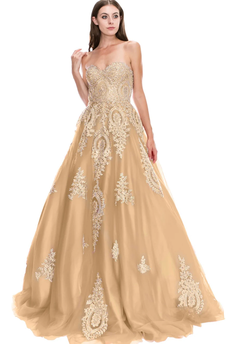 Chicas C0549 Royal BallDress Strapless Floor-Length Tulle Dress - Image 3