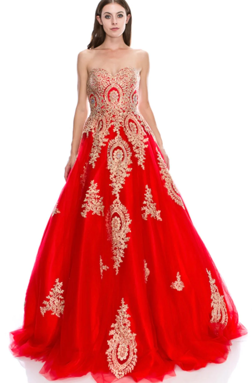 Chicas C0549 Royal BallDress Strapless Floor-Length Tulle Dress - Image 5