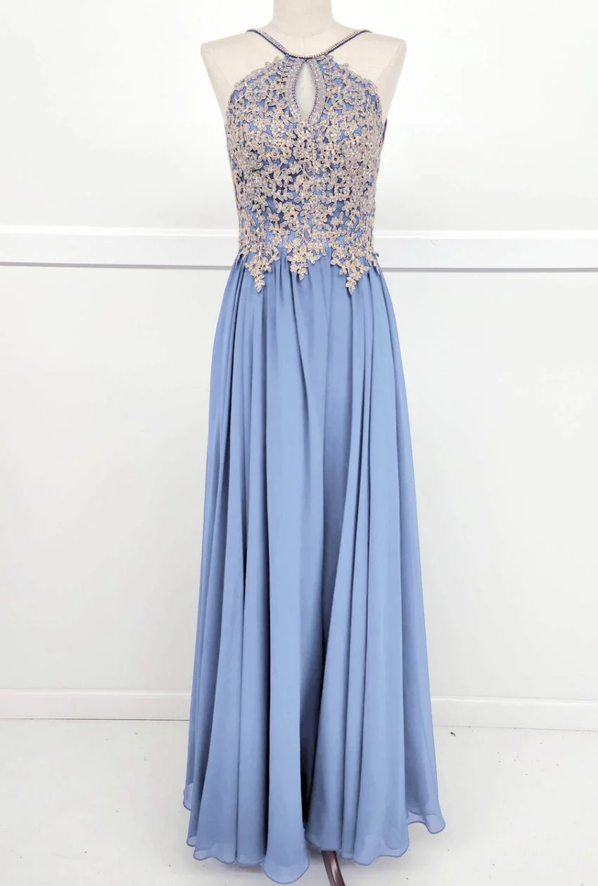 Chicas C1521 Printed Evening A-Line Floral Floor-Length Beaded Chiffon Dress