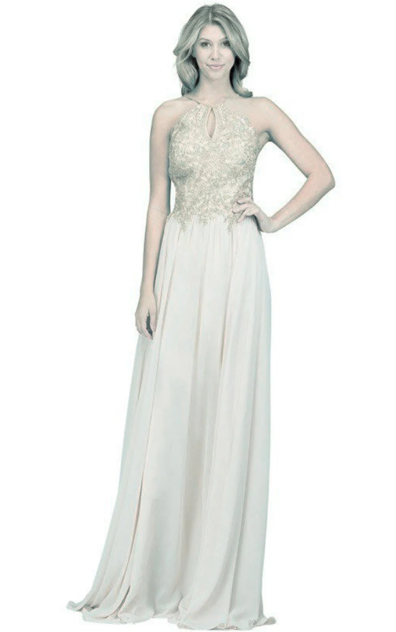 Chicas C1521 Printed Evening A-Line Floral Floor-Length Beaded Chiffon Dress - Image 7
