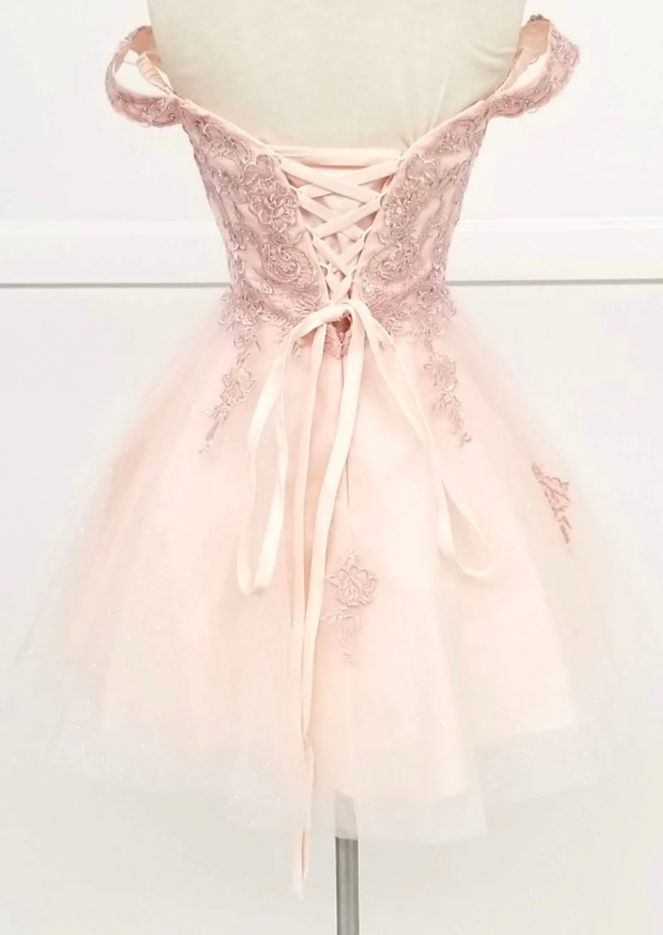 Chicas C314 Elegant Printed Glitter Formal White Floral Tulle Dress - Image 3
