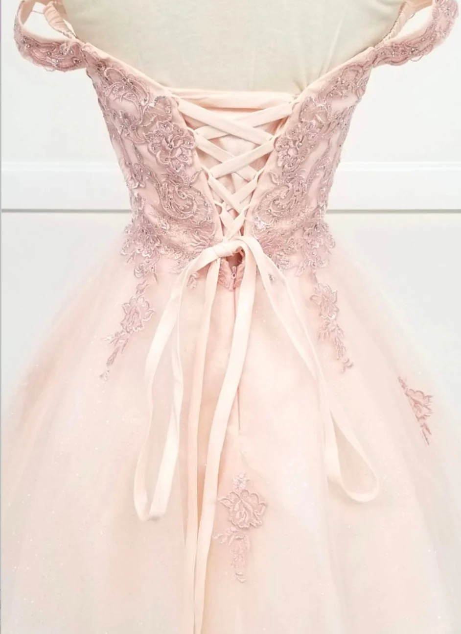 Chicas C314 Elegant Printed Glitter Formal White Floral Tulle Dress - Image 4