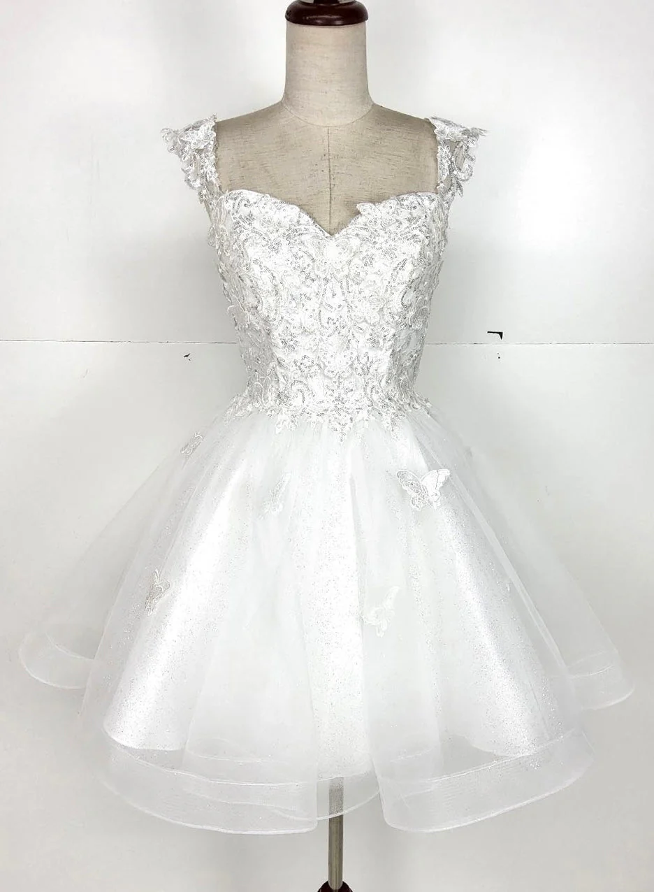 Chicas C330 Prom Red A-Line Sweetheart Butterfly Short Tulle Dress - Image 10