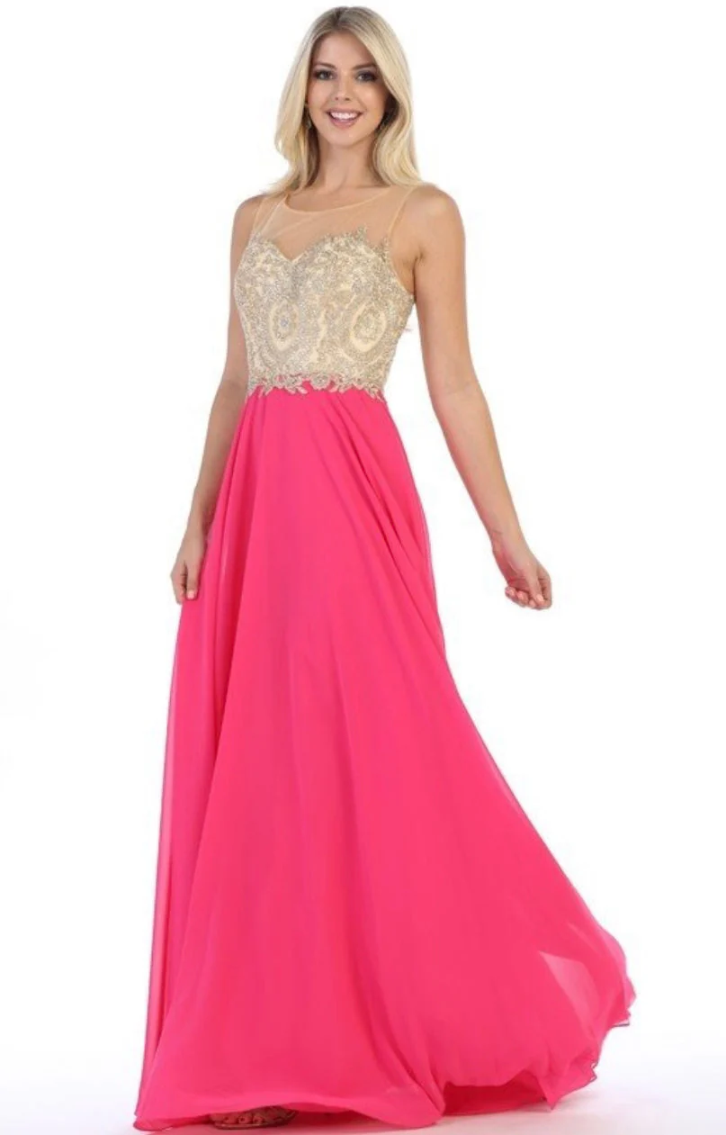 Chicas C3320 Evening Navy A-Line Sweetheart Floor-Length Chiffon Dress - Image 3