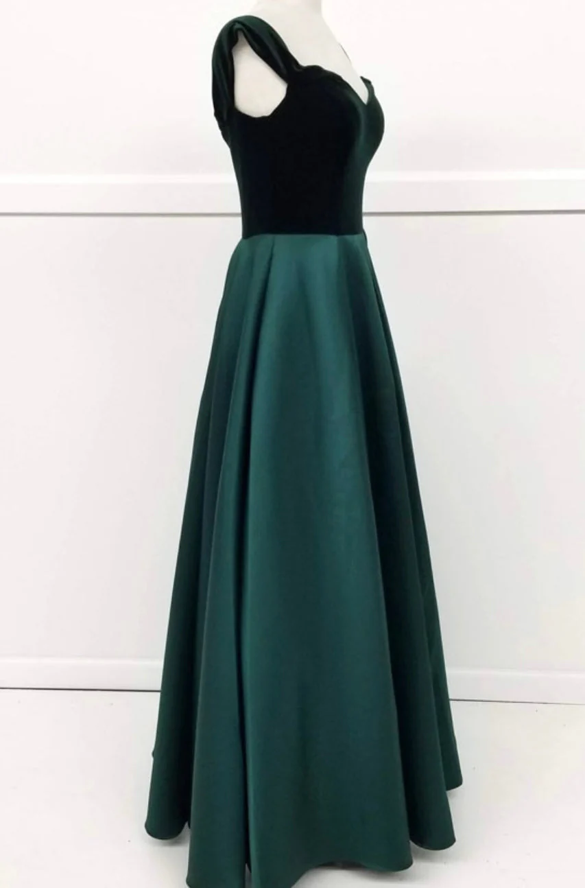 Chicas C7062 Elegant Evening Navy A-Line Sweetheart Floor-Length Satin Dress - Image 3
