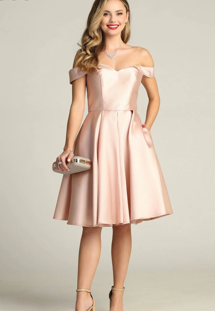 Chicas C7514 Cocktail Red A-Line Sweetheart Pleated Satin Dress - Image 7