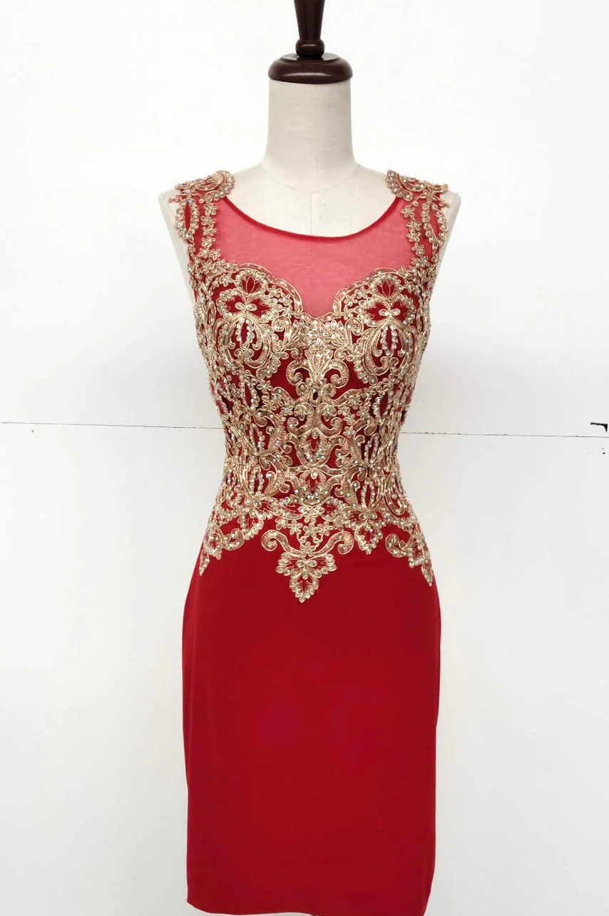 Chicas C7532 Cocktail Black Sheath Illusion Embroidered Fabric Dress - Image 5
