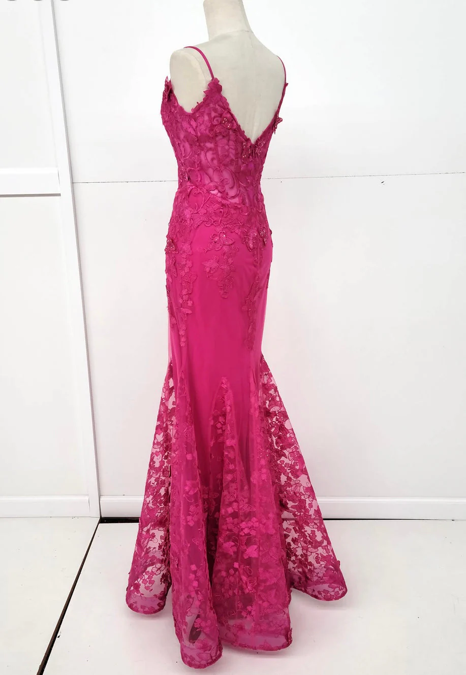 Chicas C816 Printed Prom Lilac Mermaid Spaghetti-Strap Butterfly Tulle Dress - Image 3