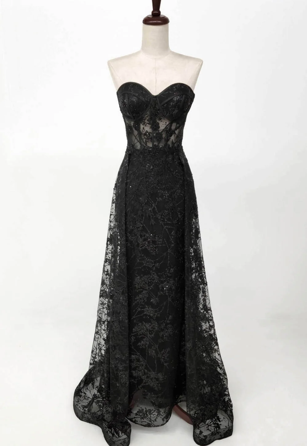 Chicas C819 Formal Red Strapless Floor-Length Corset Fabric Dress - Image 3