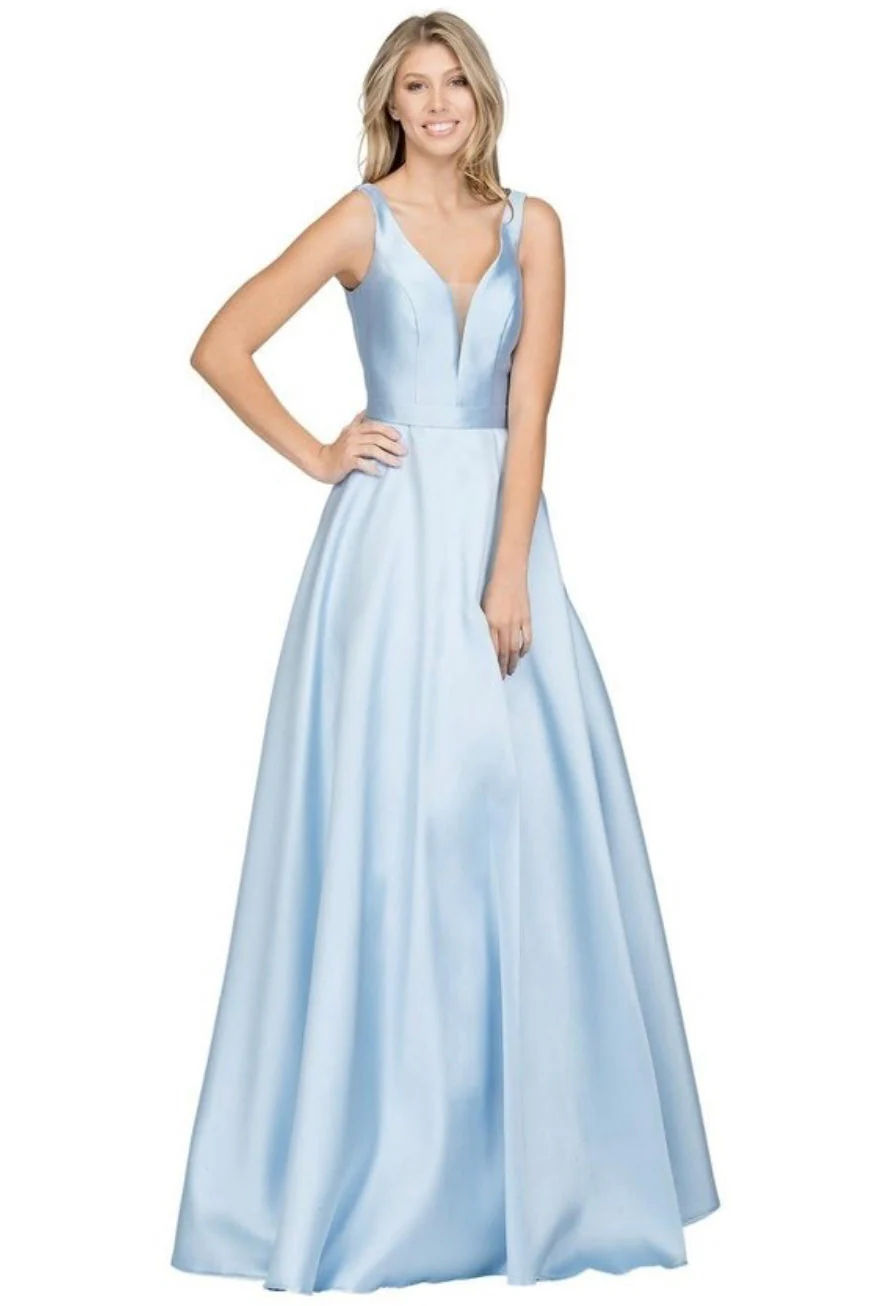 Chicas C9188 Elegant Prom BallDress Pocket Strappy Style Satin Dress - Image 3