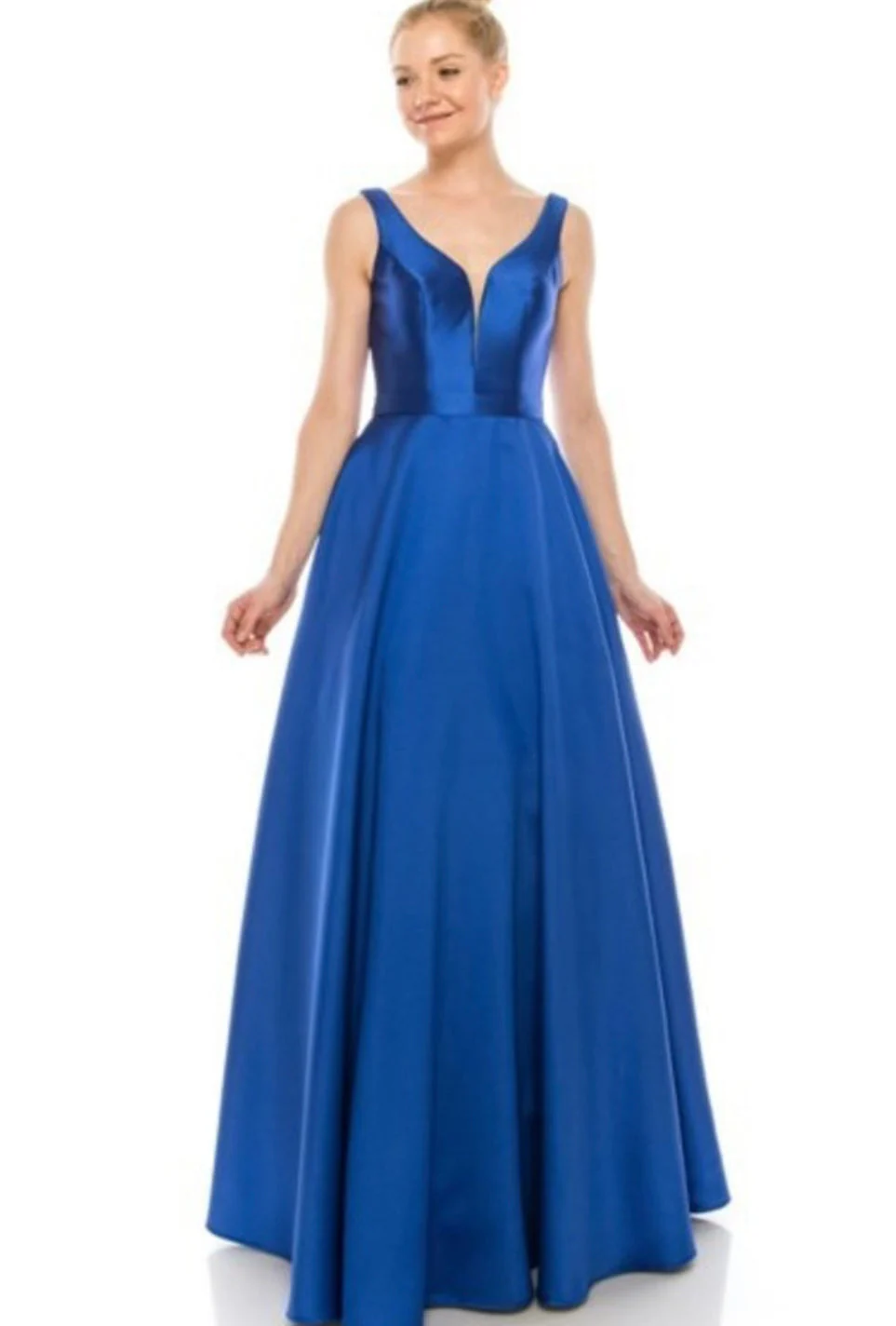 Chicas C9188 Elegant Prom BallDress Pocket Strappy Style Satin Dress - Image 7