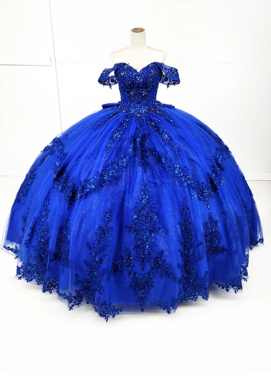 Chicas HF3122 Modern Printed Glitter Royal BallDress Sweetheart Tulle Dress