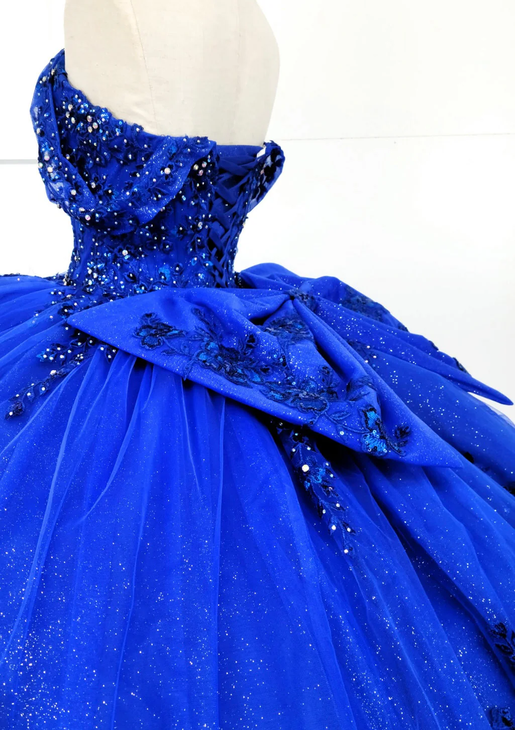 Chicas HF3122 Modern Printed Glitter Royal BallDress Sweetheart Tulle Dress - Image 2
