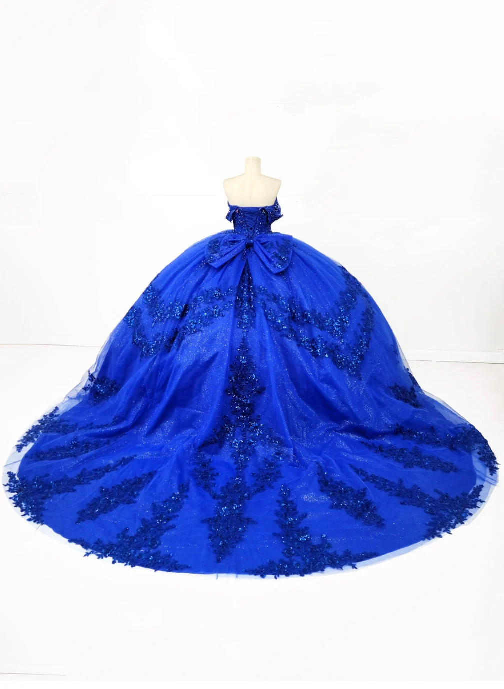 Chicas HF3122 Modern Printed Glitter Royal BallDress Sweetheart Tulle Dress - Image 3