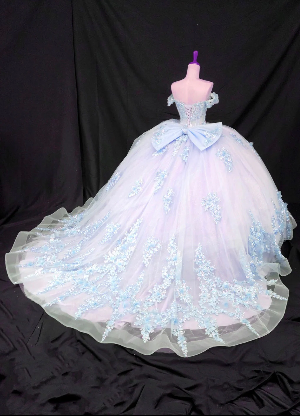 Chicas HF3124 Printed Formal Lilac BallDress Sweetheart Floral Tulle Dress - Image 2