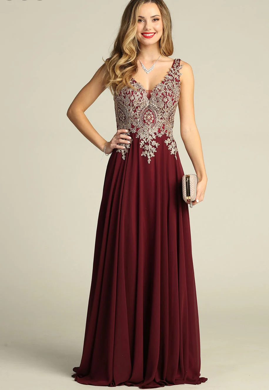 Chicas DM4006 Elegant Evening Black A-Line Sleeveless Floor-Length Chiffon Dress - Image 7