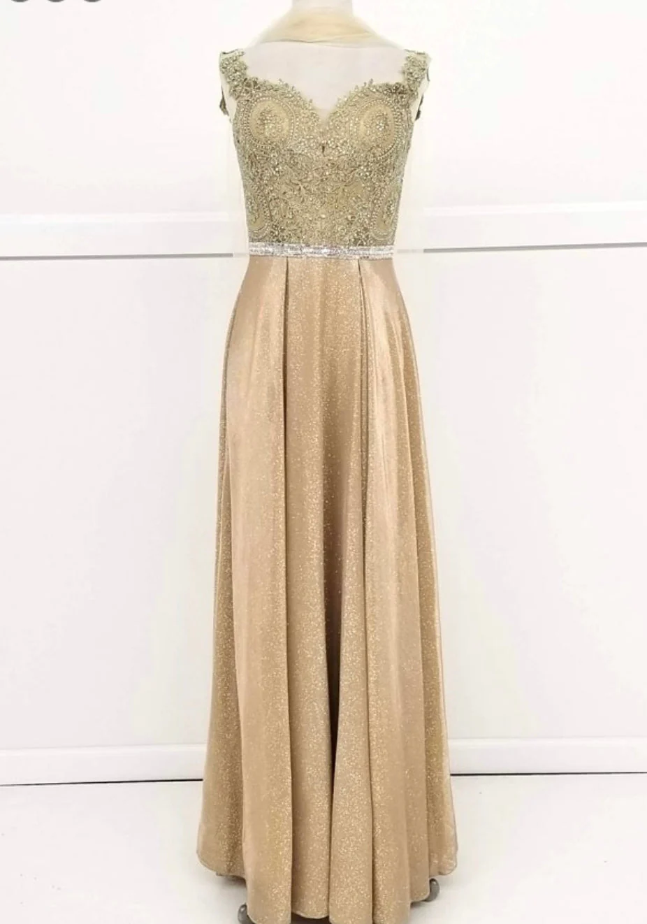 Chicas DM4008 Elegant Evening A-Line Sweetheart Floor-Length Beaded Fabric Dress - Image 3