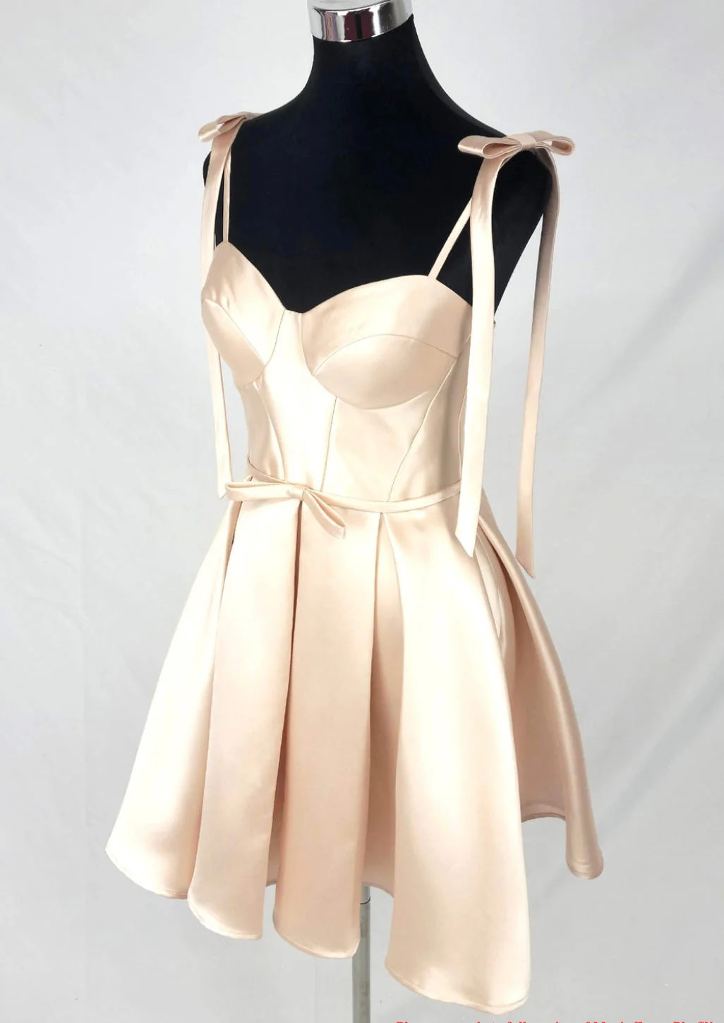 Chicas DM8133 Formal Blush A-Line Sweetheart Short Strappy Satin Dress - Image 3