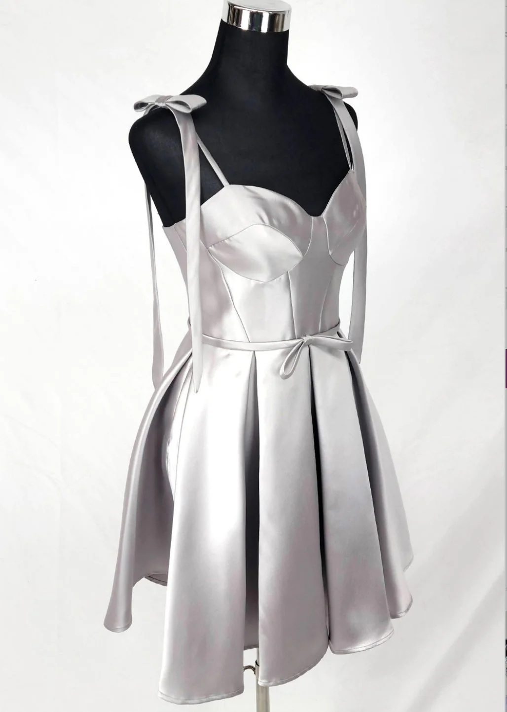 Chicas DM8133 Formal Blush A-Line Sweetheart Short Strappy Satin Dress - Image 4
